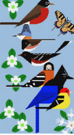 Charley Harper Needlepoint - Sierra Range Birds